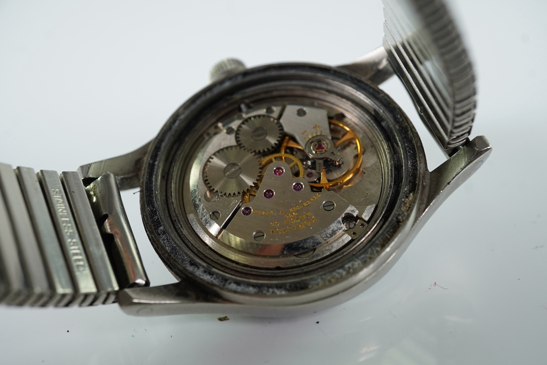 A gentleman's steel Hamilton General Service manual wind wrist watch, circa 1960's/1970's